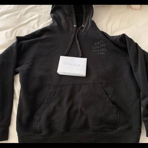 Black glitter anti social hoodie